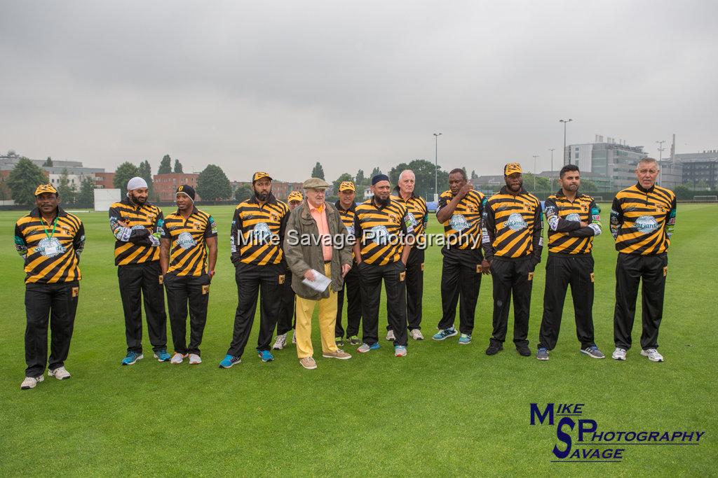 20170627-0121.jpg - Lashings All Star Team with Henry Blofeld at Lashings All Stars vs House Of Commons & Lords, 26th June 2017 Grenfell Tower Fundraising Cricket Event at Latymer Upper School Playing Fields, London.