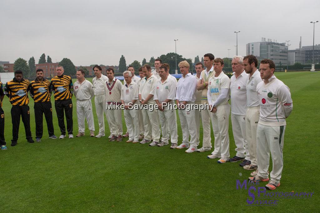 20170627-0128.jpg - Teams pay respects to Grenfell Tower victims at Lashings All Stars vs House Of Commons & Lords, 26th June 2017 Grenfell Tower Fundraising Cricket Event at Latymer Upper School Playing Fields, London.