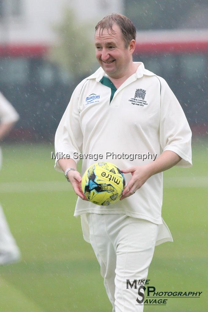 20170627-0342.jpg - Nigel Mills MP with alternative ball at Lashings All Stars vs House Of Commons & Lords, 26th June 2017 Grenfell Tower Fundraising Cricket Event at Latymer Upper School Playing Fields, London.